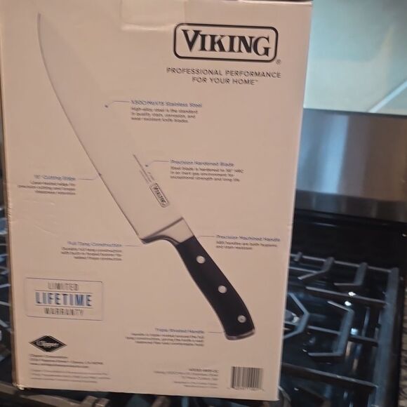 Viking 15-PC Stainless Steel Cutlery Set w/Acacia Wood Block - Picture 16 of 16